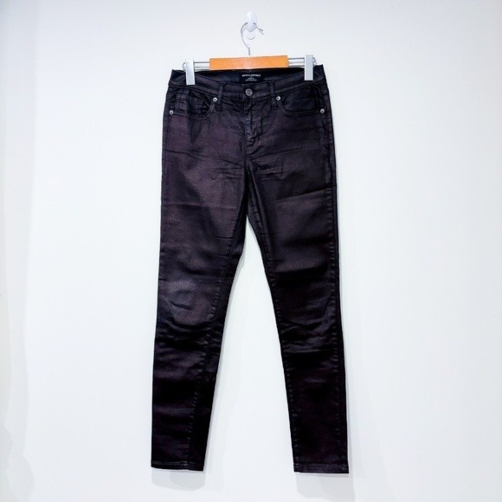 BANANA REPUBLIC Brown High Rise Coated Skinny Stretch Jeans Size 26